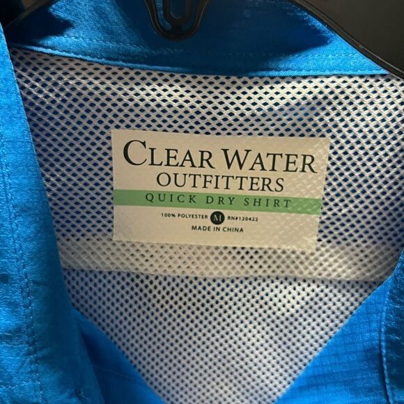 EUC Vibrant Men's Blue Quick Dry Shirt by ClearWater Outfitters Size Medium #275 - Picture 2 of 6